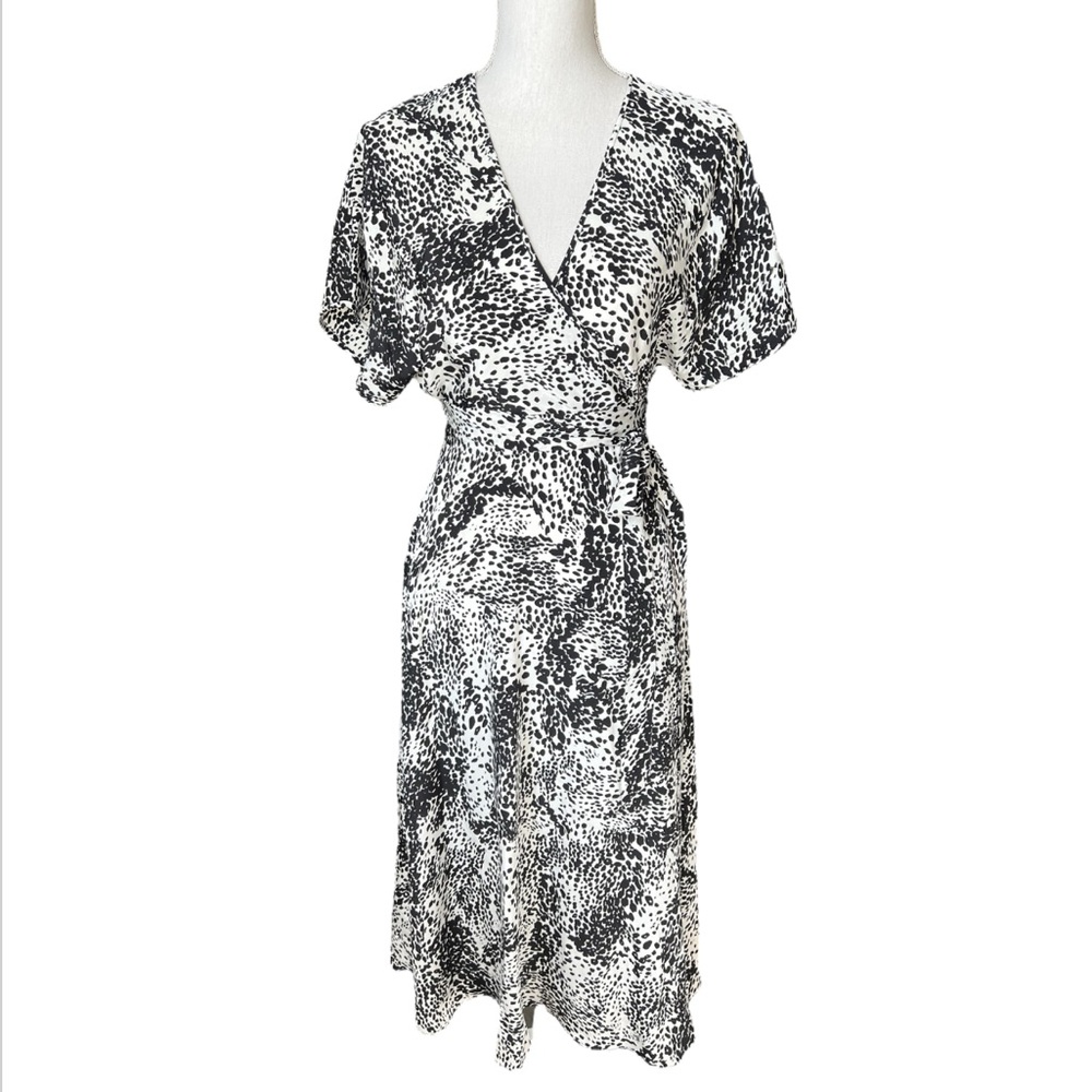 Diane Von Furstenberg Animal Print Midi Wrap Dress